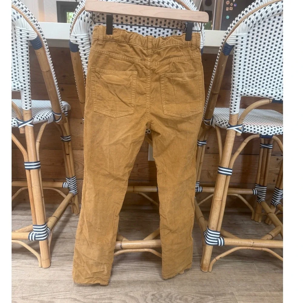 Crewcuts J.Crew Boys Slim Corduroy Pants Mustard Tan Adjustable Waist Size 12